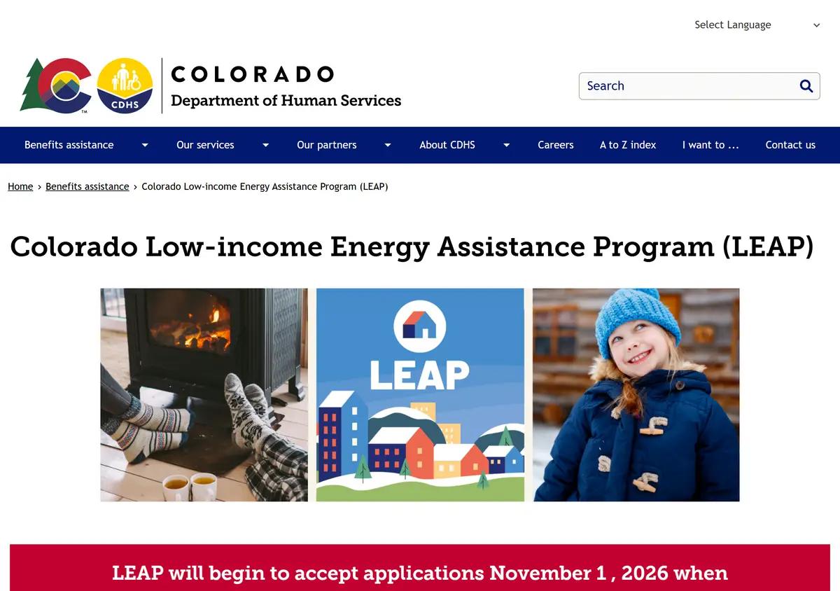 The Colorado CDHS LEAP program page.