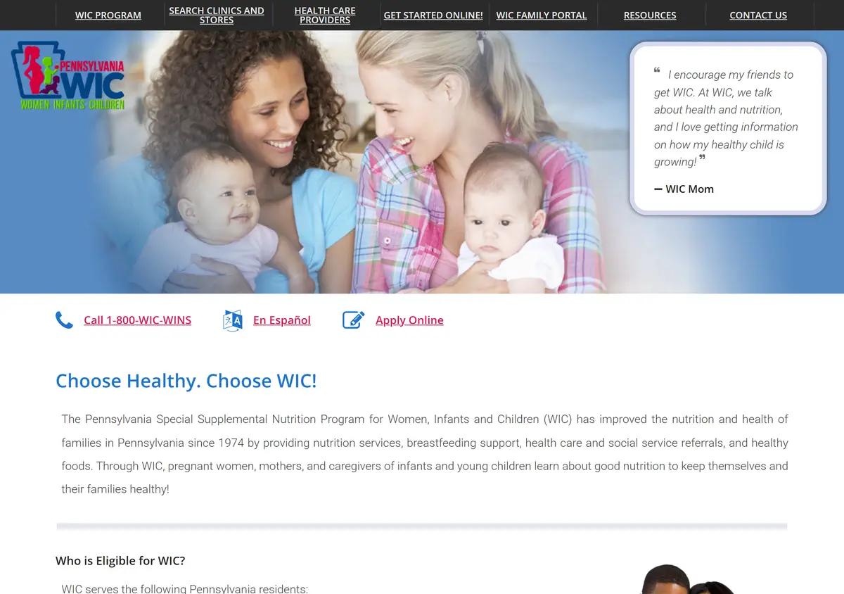 The official PA WIC homepage at pawic.com.