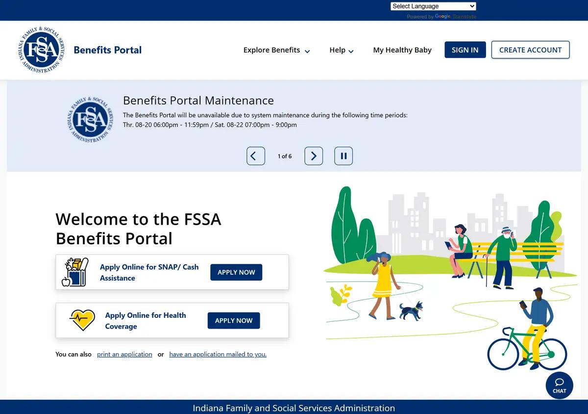 The FSSA Benefits Portal.