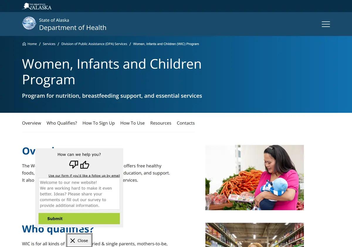 The Alaska Division of Public Assistance WIC page.