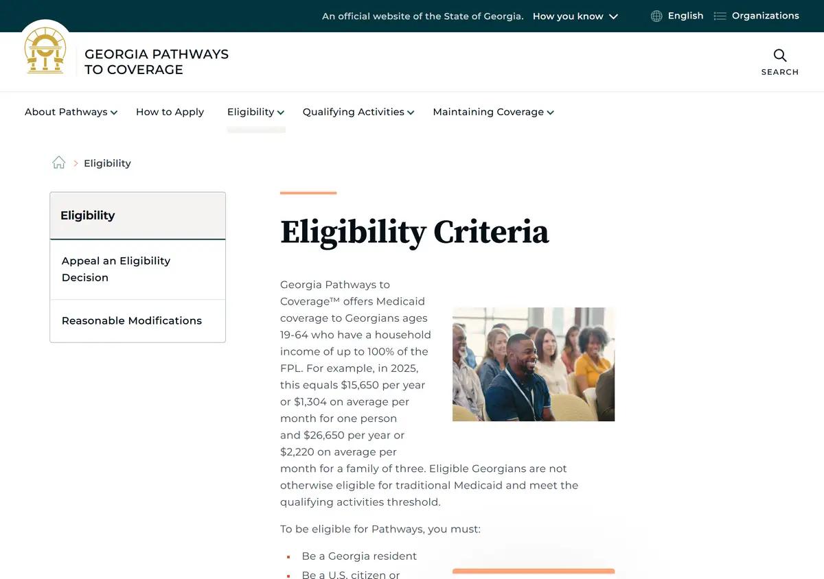 The Georgia Pathways to Coverage program page.