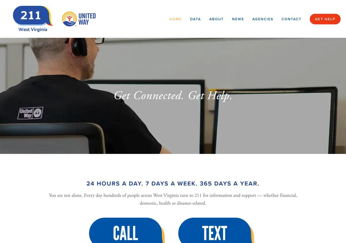 The West Virginia 211 website.