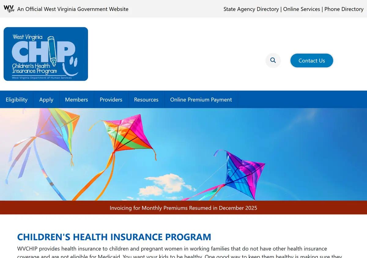 The WV CHIP program website.