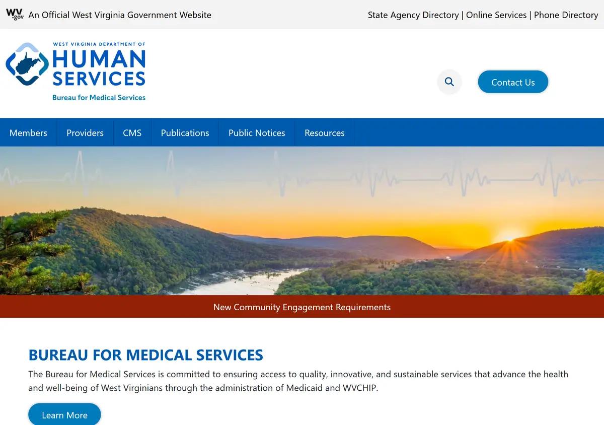 The West Virginia Bureau for Medical Services website.