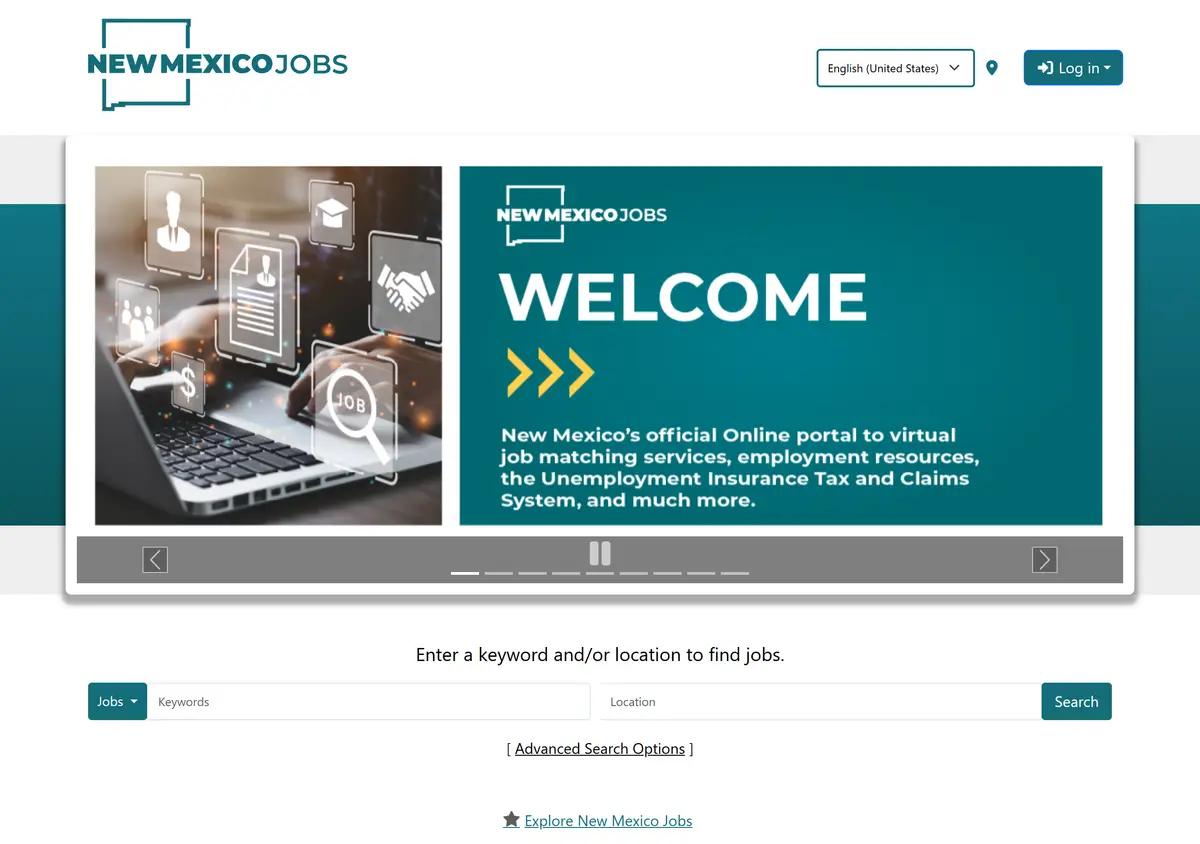 The New Mexico workforce unemployment claims portal.