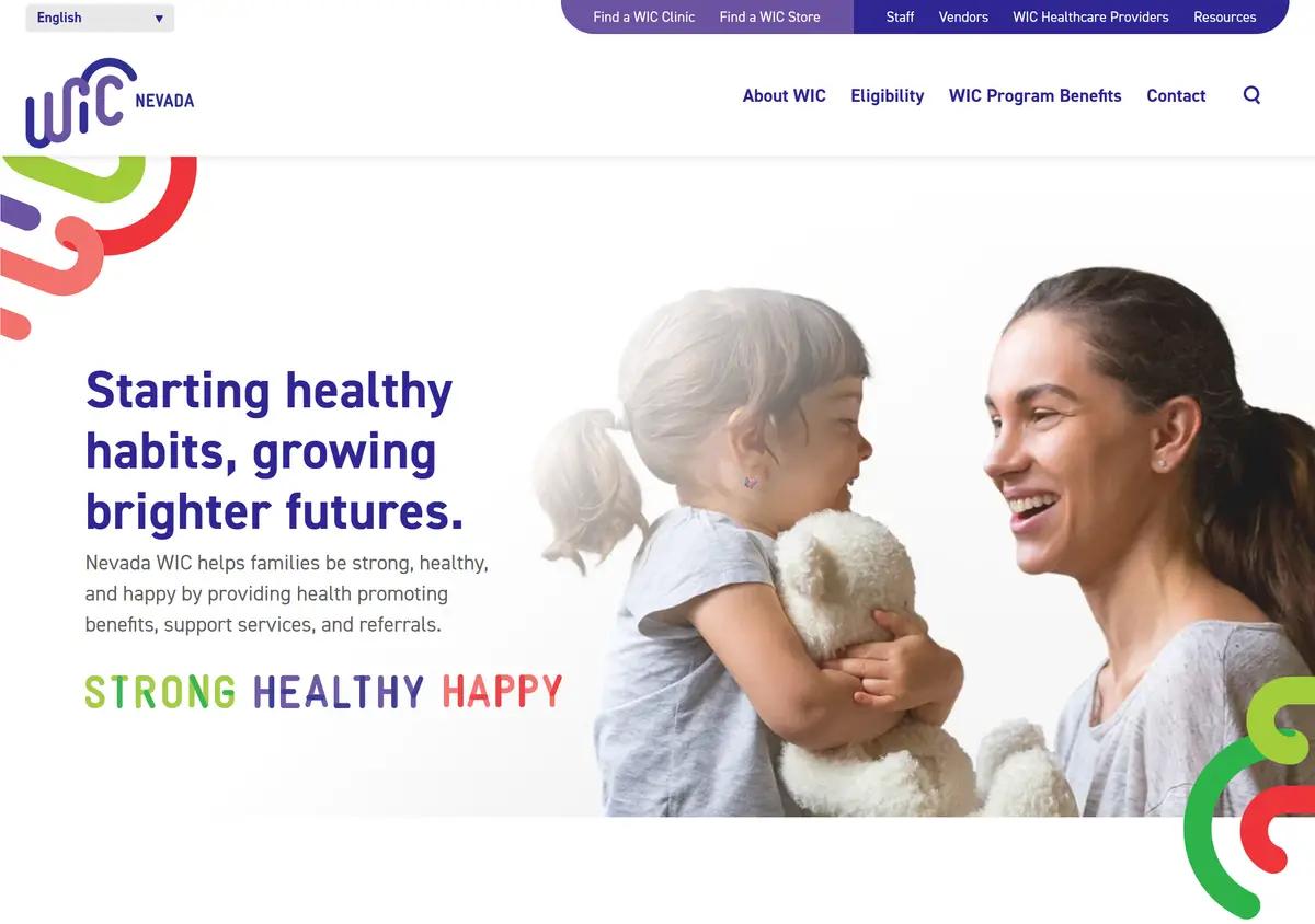The Nevada WIC program homepage.