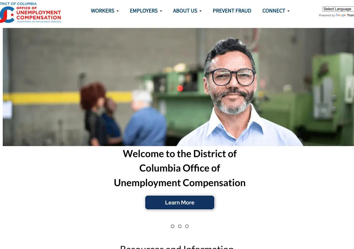 The DC modernized unemployment insurance benefits portal.
