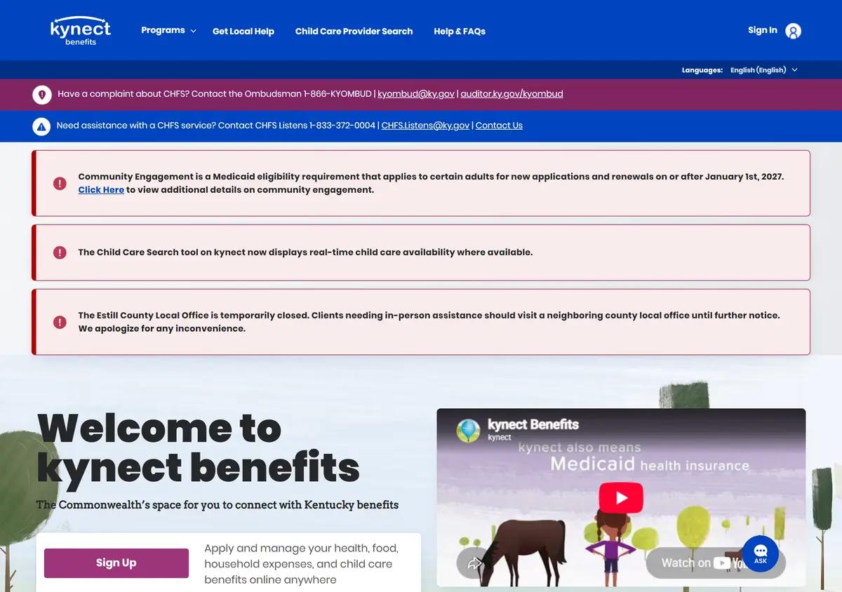 The kynect benefits portal.