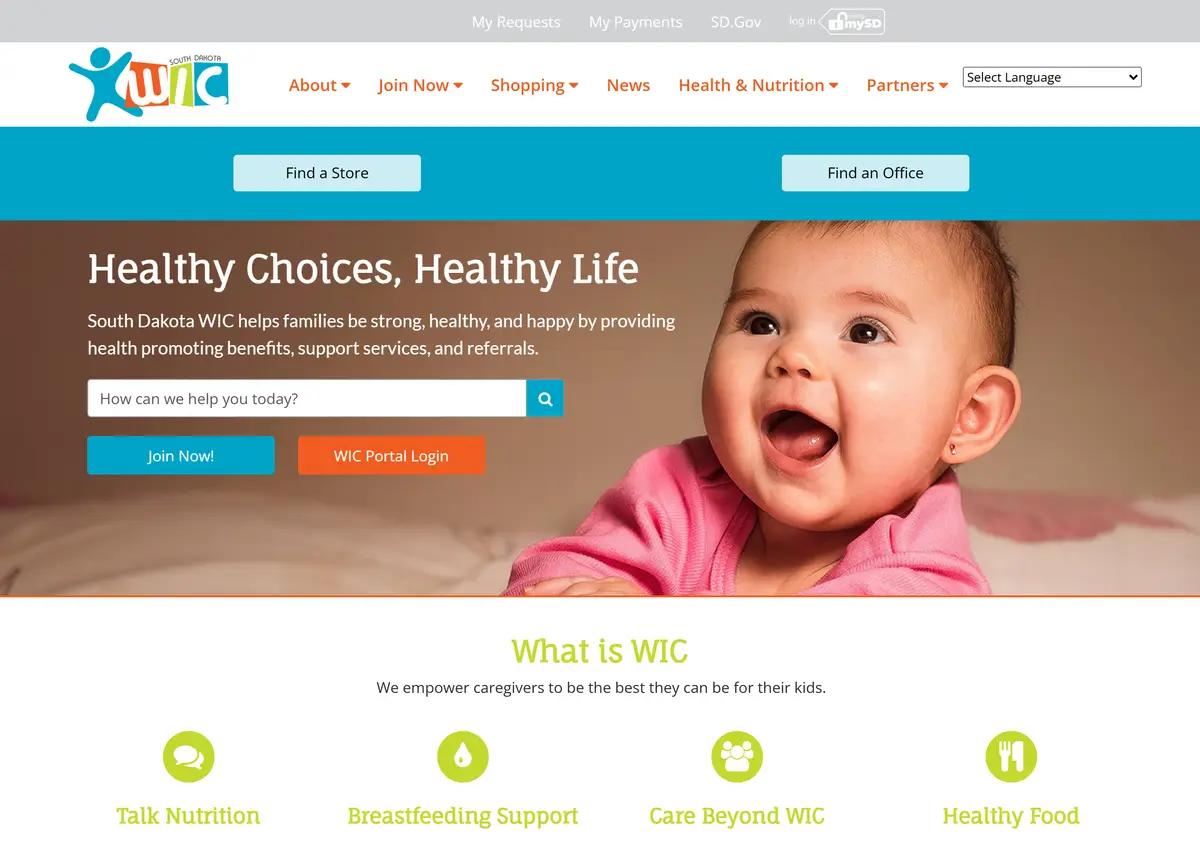 The South Dakota WIC program website.