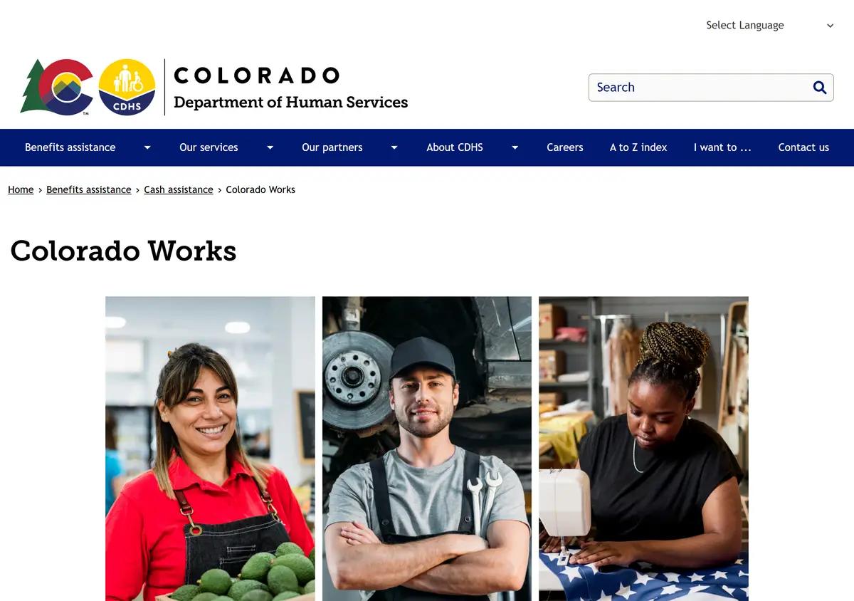 The Colorado Works program page.