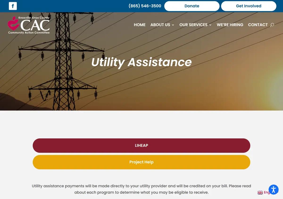 The Knox County Community Action utility assistance page.