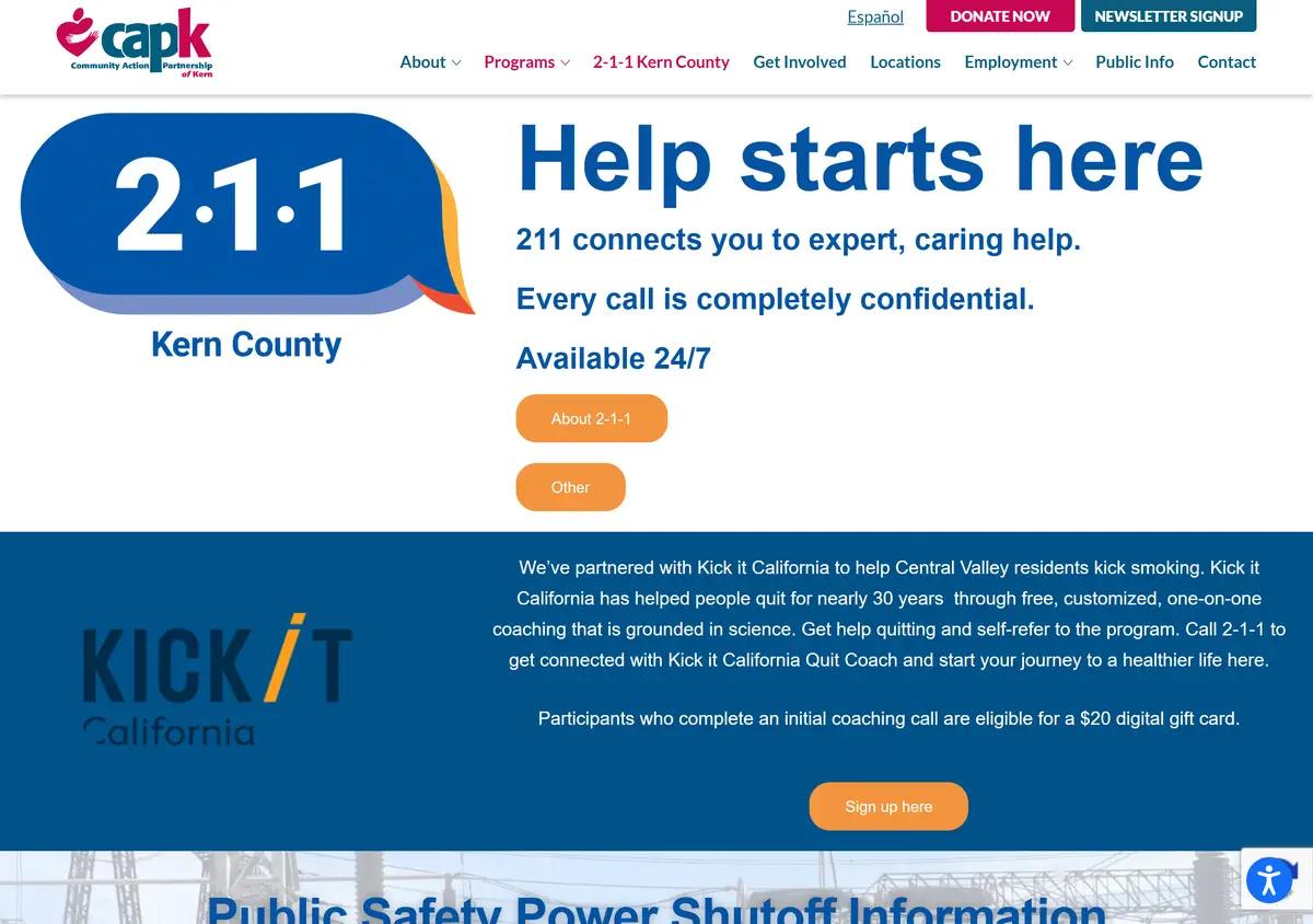 The CAPK 211 Kern County page.
