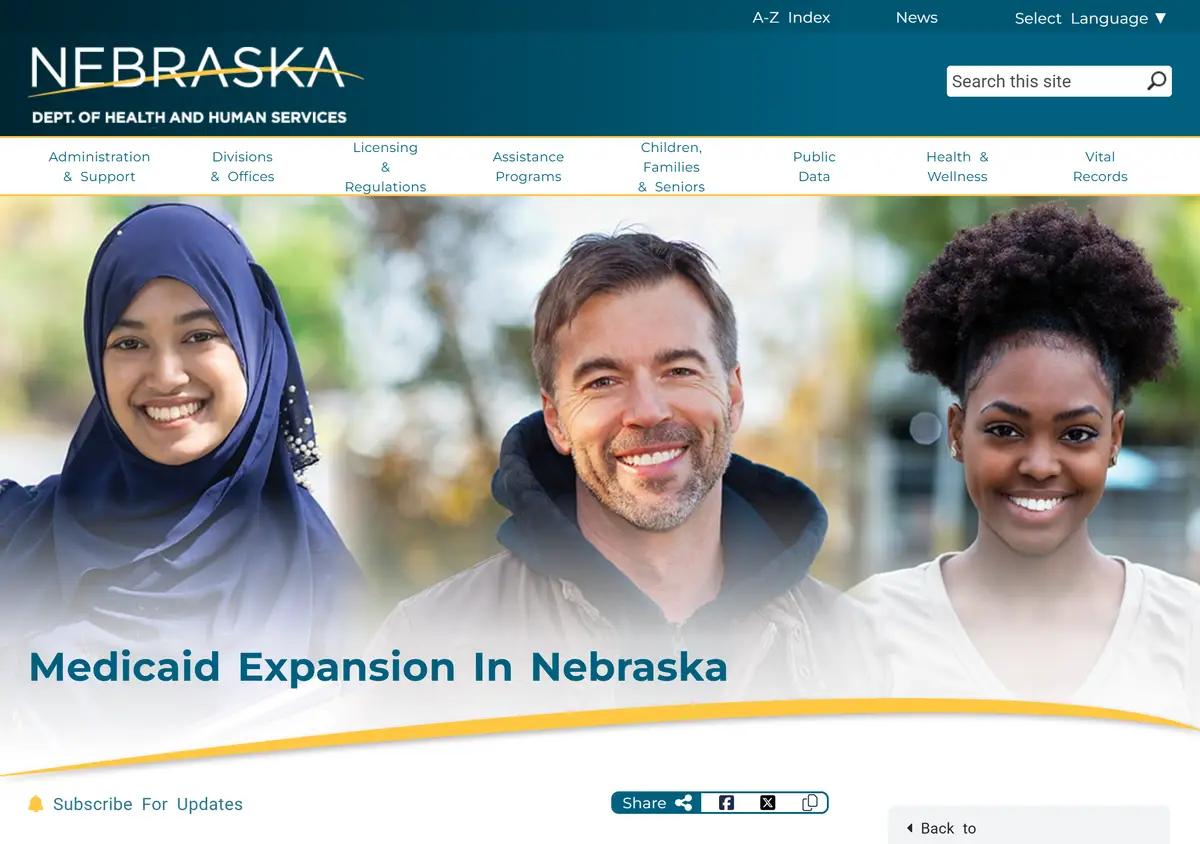The Nebraska DHHS Medicaid expansion page.