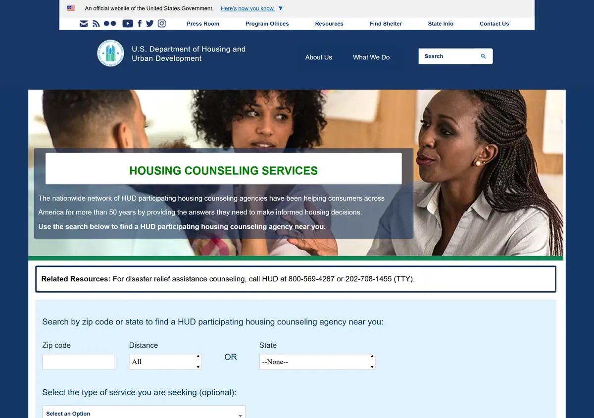The HUD find-a-counselor search.