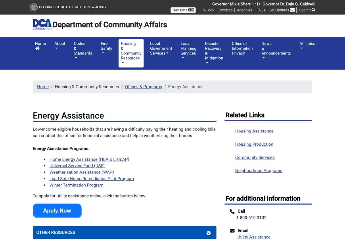 The DCAid online application portal for energy assistance.