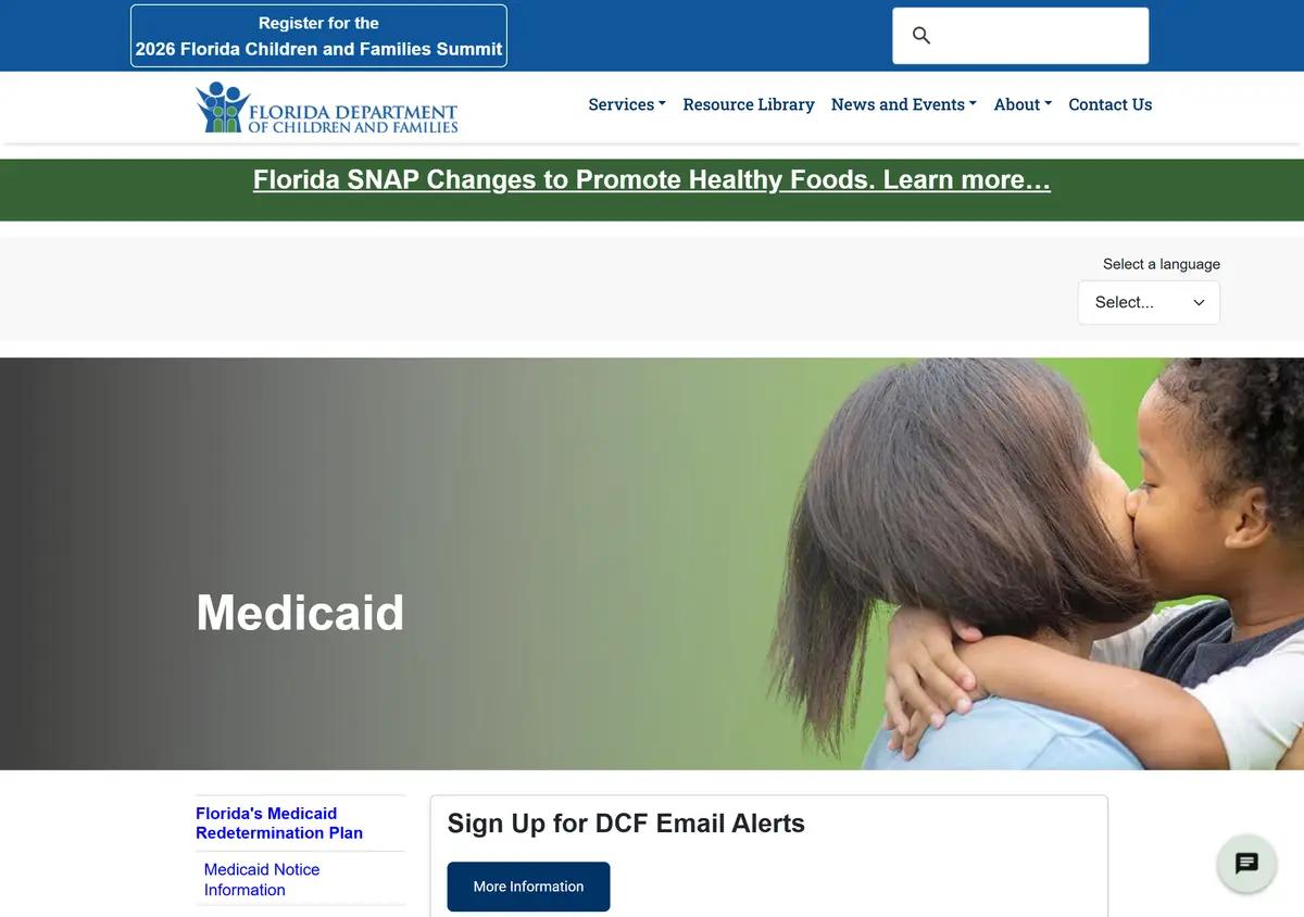 The Florida Medicaid page.