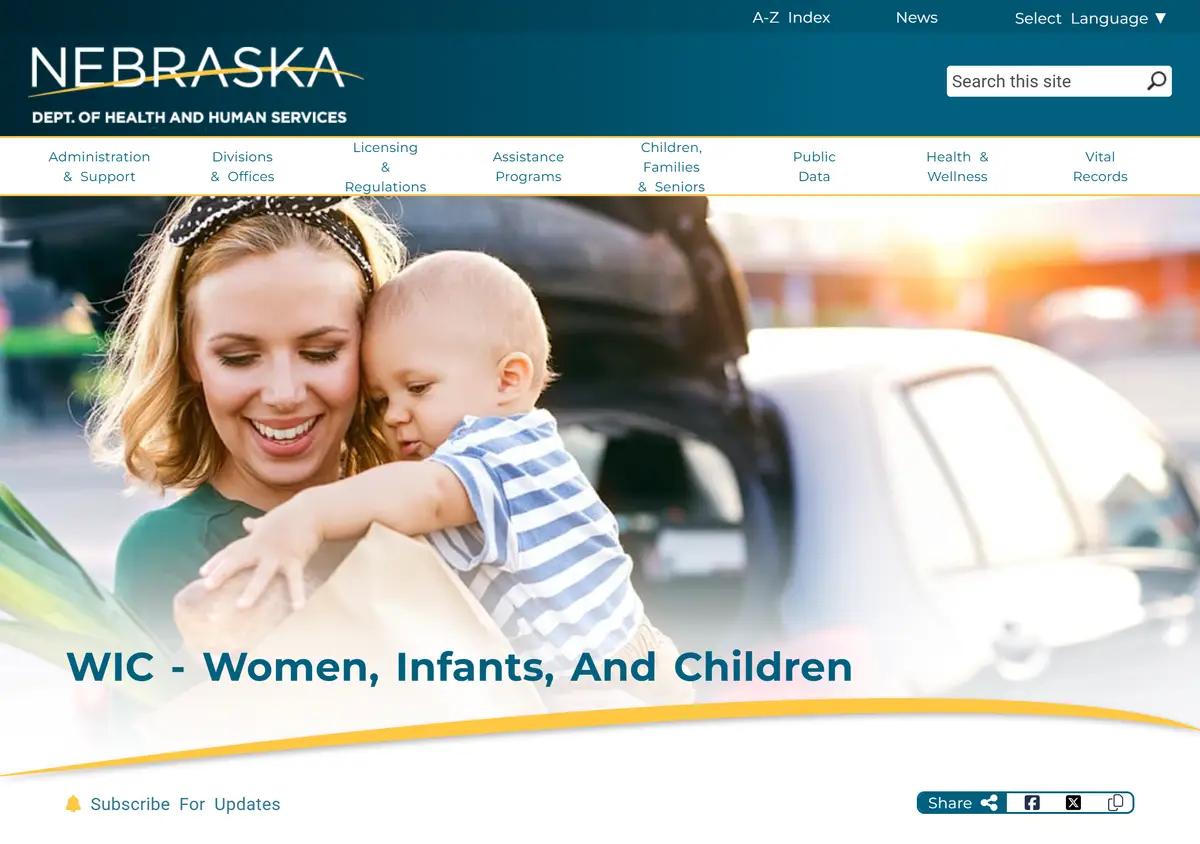 The Nebraska DHHS WIC page.