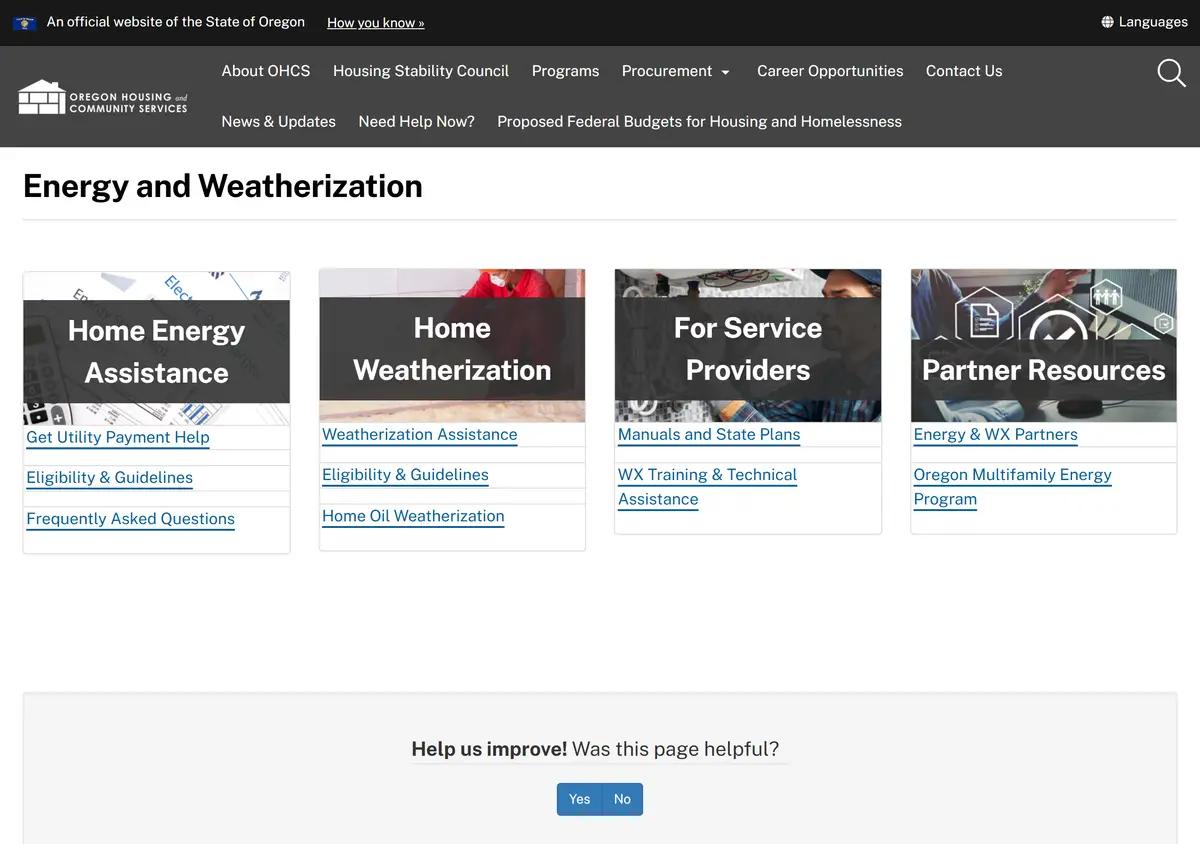 The OHCS energy and weatherization section.