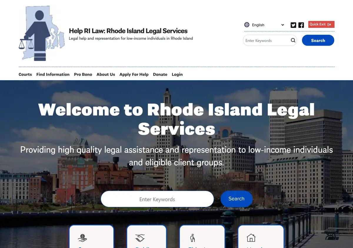 The Rhode Island Legal Services home page.
