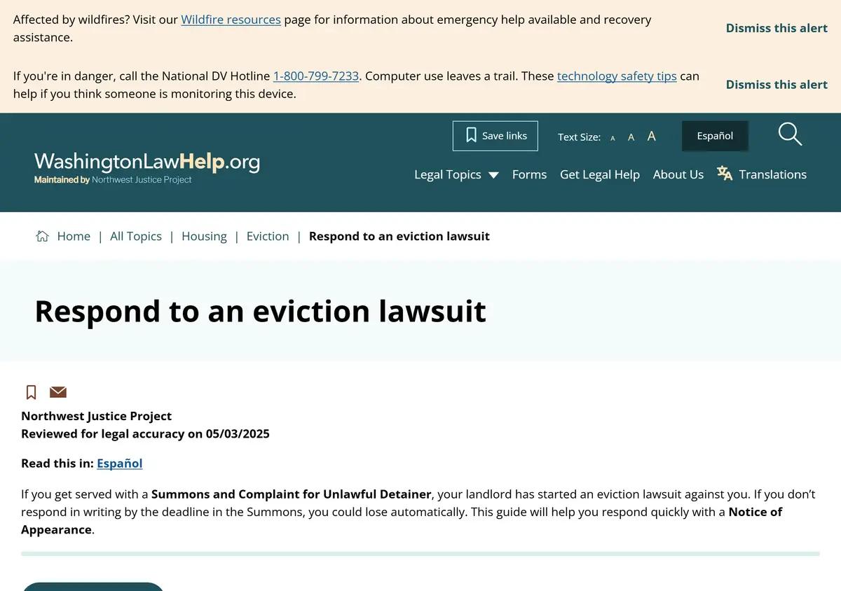 The respond-to-an-eviction-lawsuit guide.