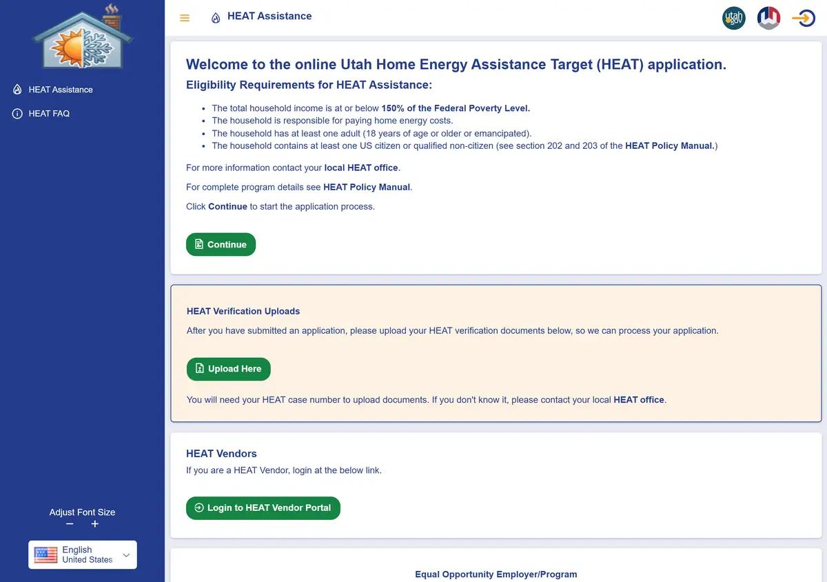 The online HEAT application in myCase.