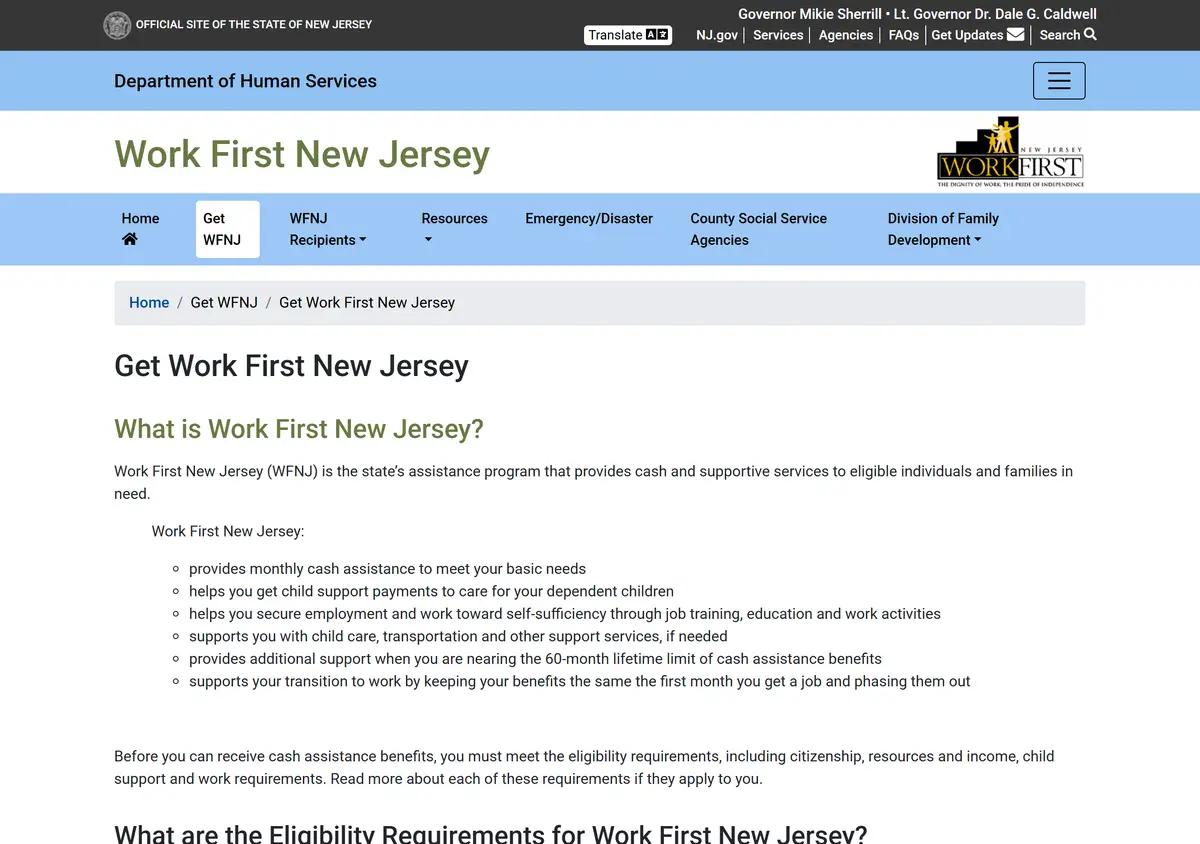 The WFNJ how-to-apply page listing online, paper, and county options.