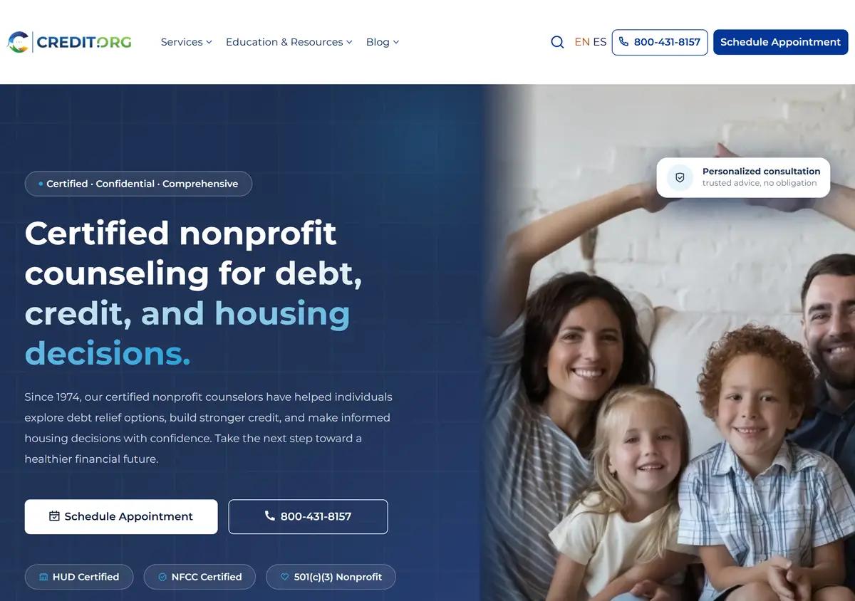 The Credit.org website.