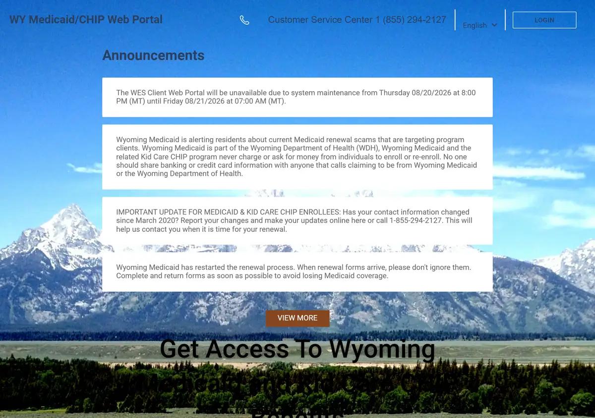 The WES benefits portal.