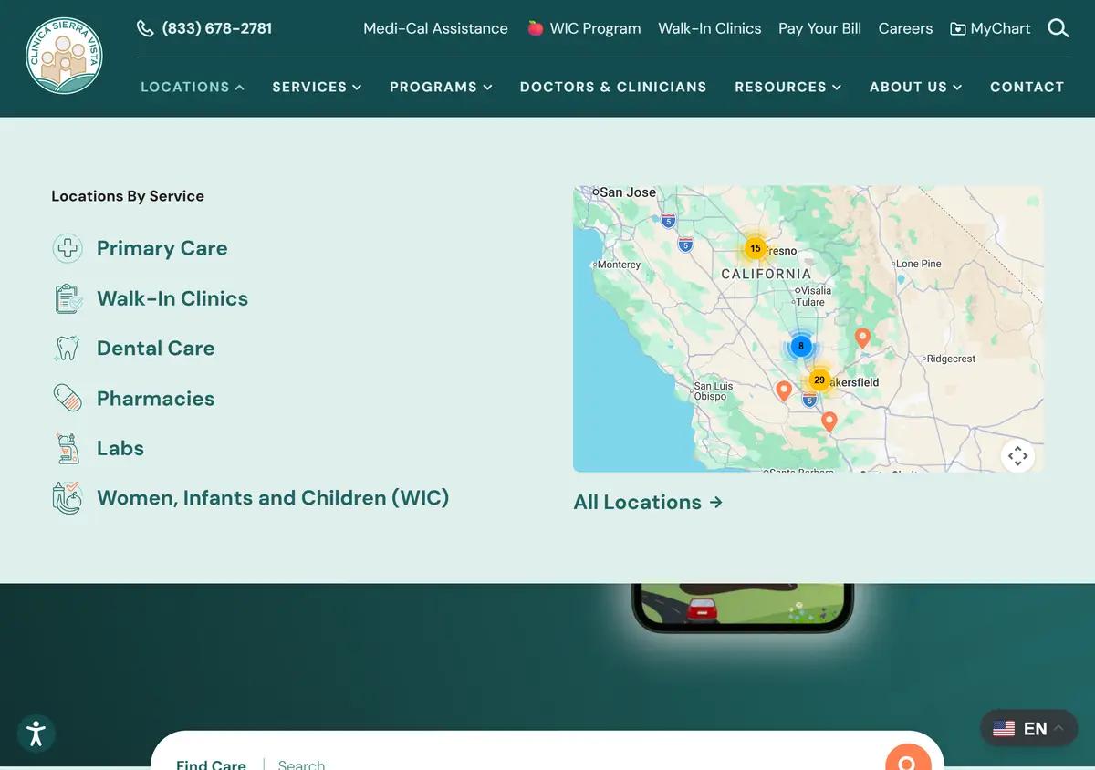 The Clinica Sierra Vista website.