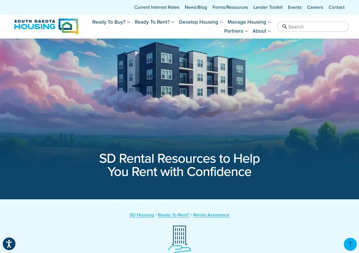 The South Dakota Housing rental assistance page.