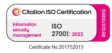 ISO 27001 badge: 2022