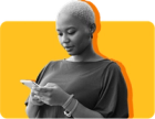 A woman reads an online version of her SNAP approval letter through her state's benefits portal