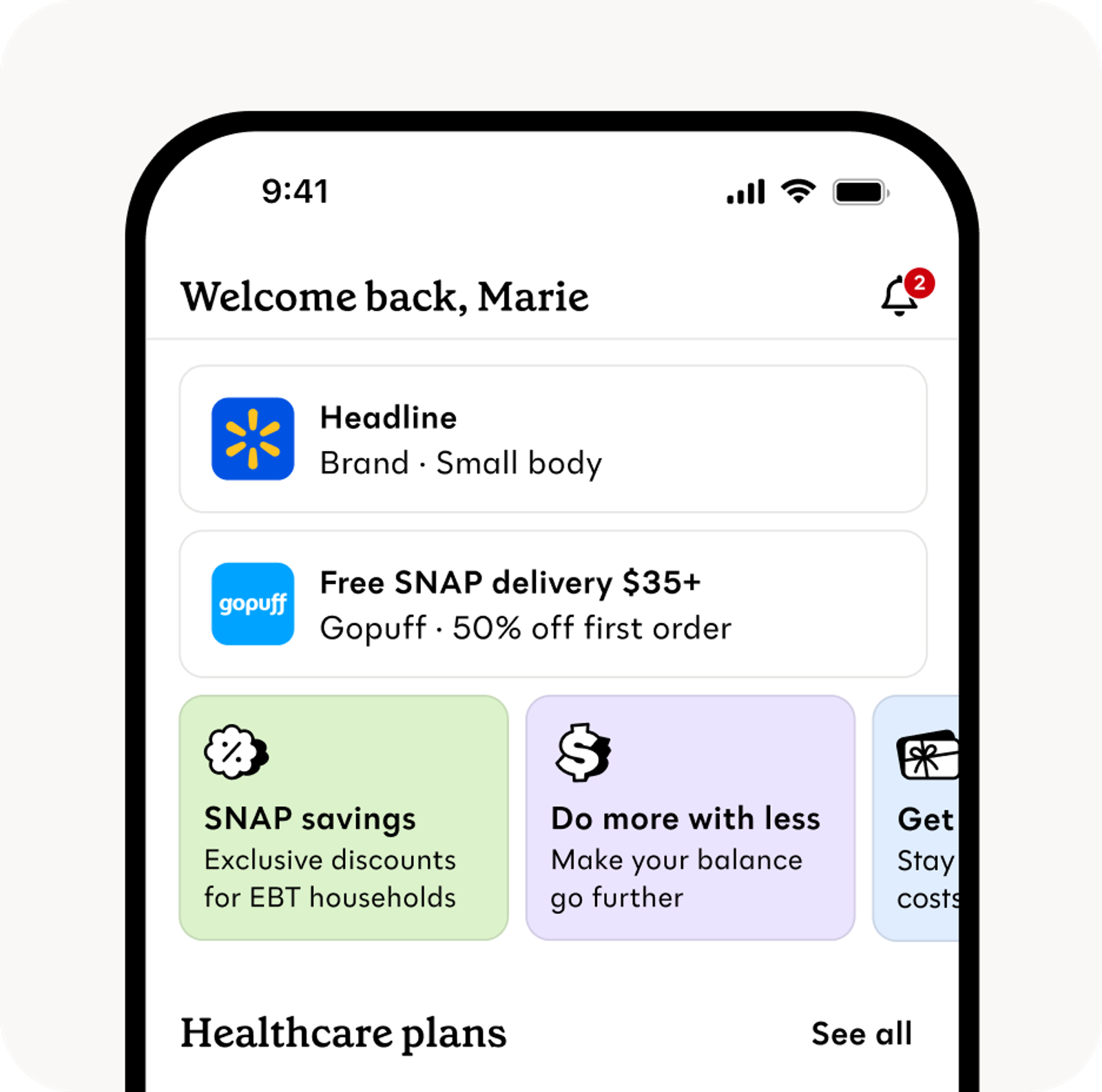 Collection card placement