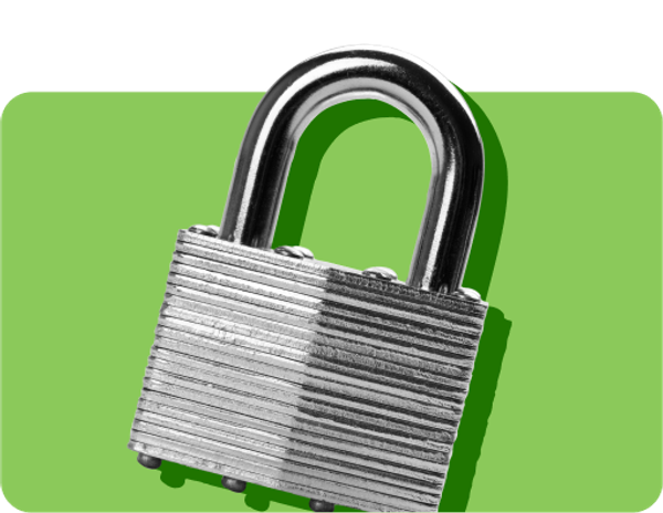 Lock on a green background