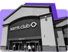 A Sam's Club location against a purple background