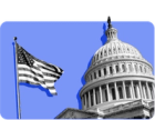 image of American flag and Capitol rotunda