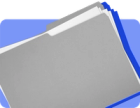 A folder of papers, including a SNAP denial letter, against a blue background