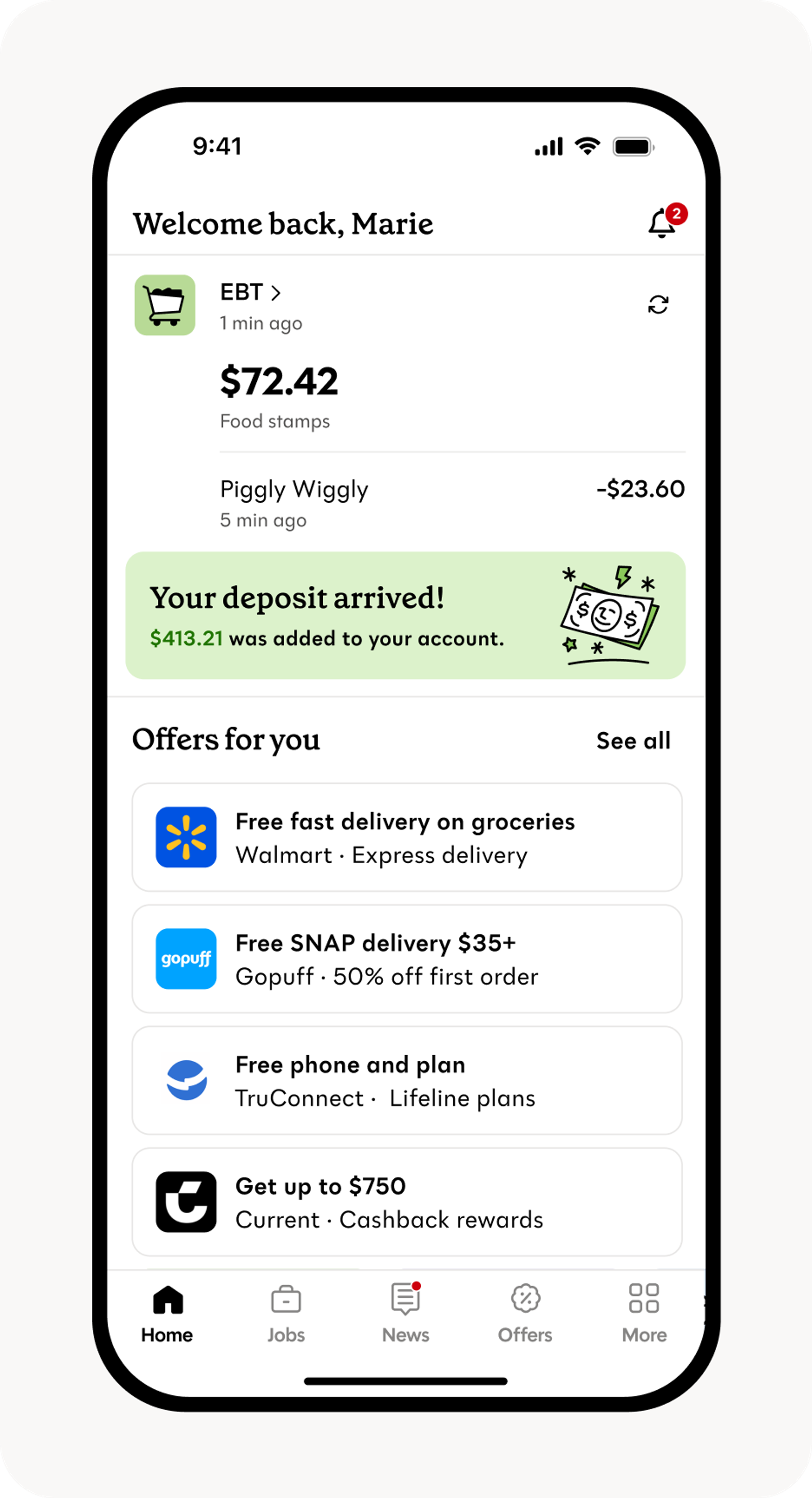 Home feed deposit day