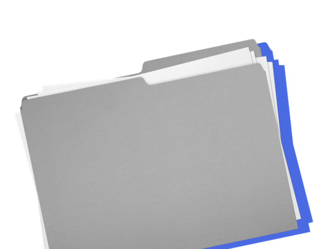 front of a file folder with blank paper inside