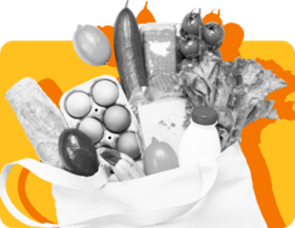 produce in a grocery bag