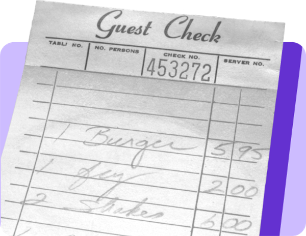 A bill from a restaurant