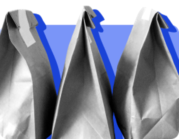 image of three brown paper bags, lined up