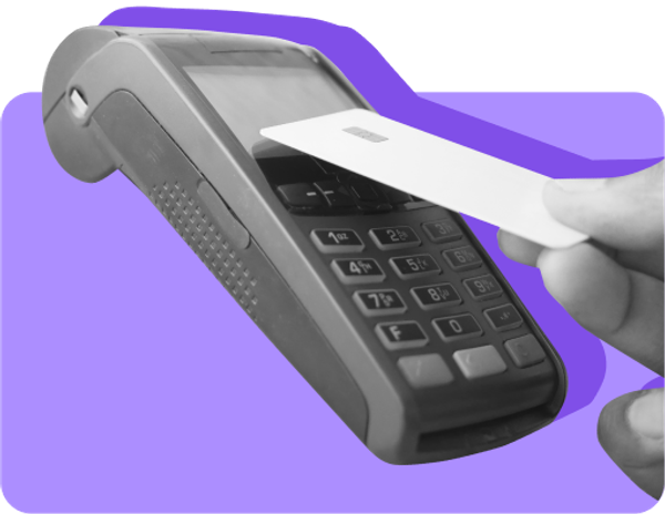A SNAP user taps a new chip-enabled EBT card against a card reader.