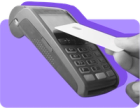A SNAP user taps a new chip-enabled EBT card against a card reader