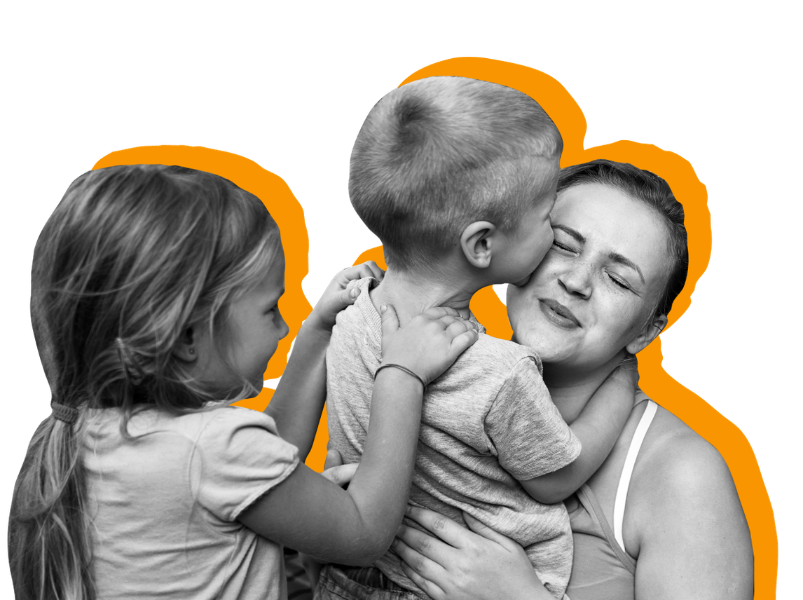 An image of a family on Medicaid (Medicaid for children is often called CHIP)