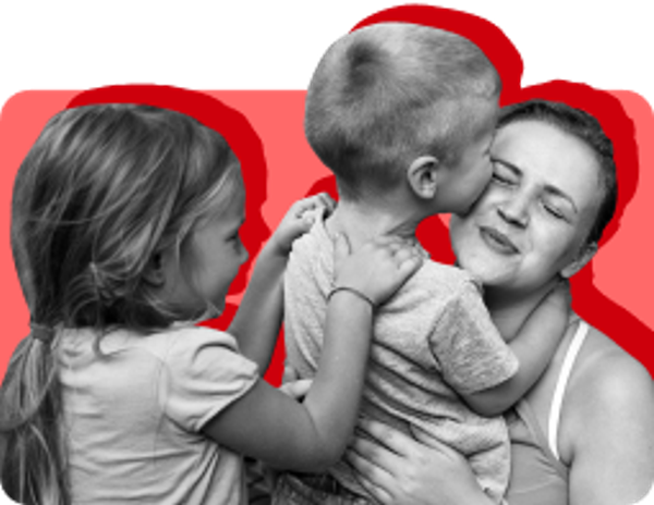 mother with two small children