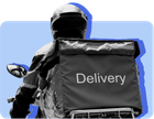 back of a food delivery messenger on a moped or bike