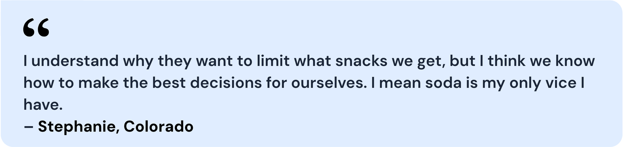 Quote from survey respondent