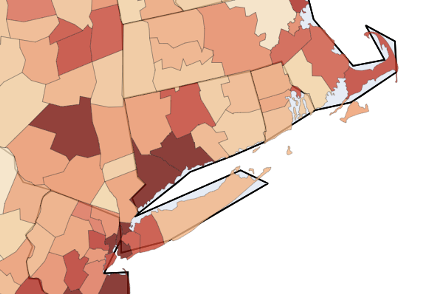 Unrecognized transaction rate by county in Connecticut (June 1–July 8, 2026)