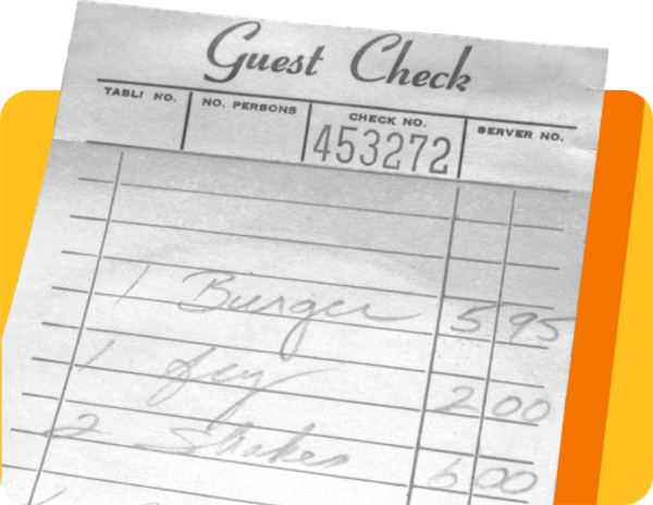 A bill from a restaurant